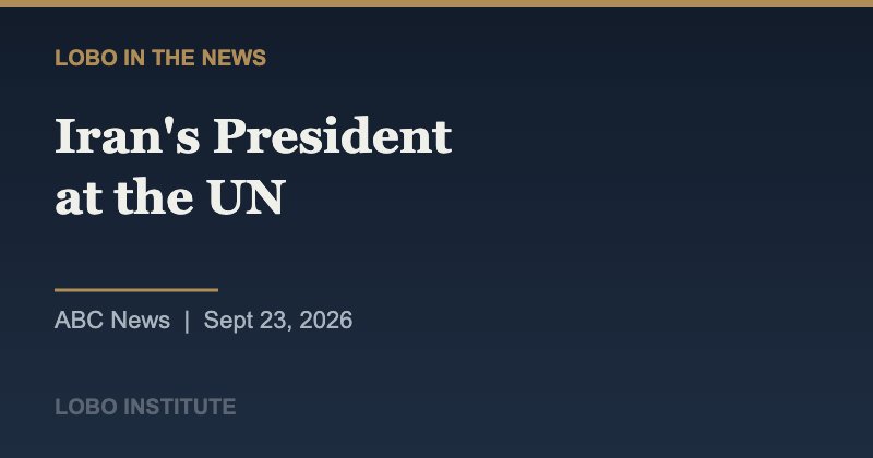 Iran's President at the UN